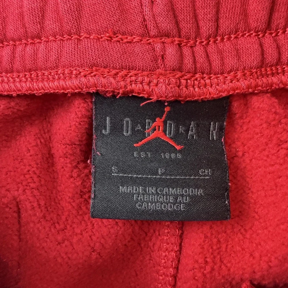 Air Jordan Shorts Mens Small Red‎ Fleece Jumpman Logo Athletic Casual Basketball